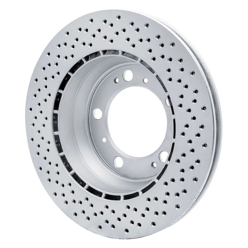 For Porsche Boxster 00-08 Carbon GEOMET Drilled 1-Piece Rear Brake Rotor gallery