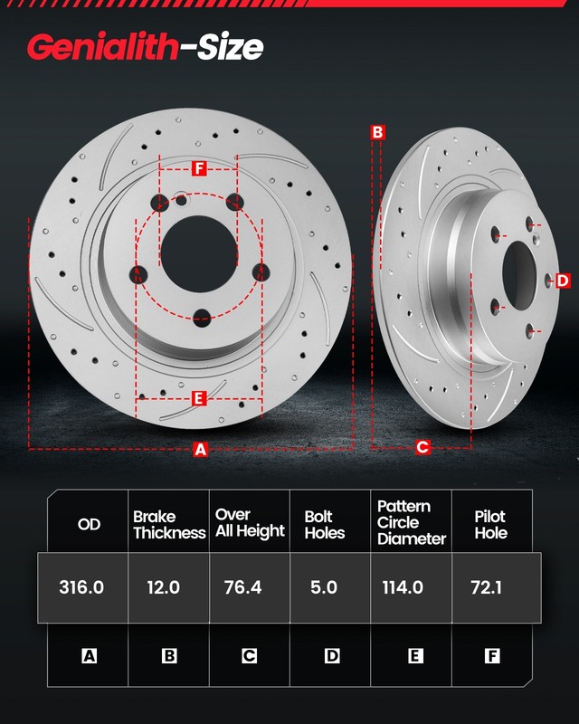 11.89" Front 12.44" Rear Brake Rotors & Pads for 2008 - 2012 Jeep Liberty Nitro gallery