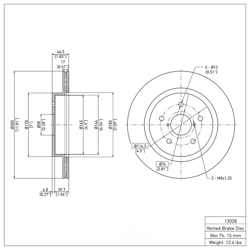 Disc Brake Rotor-Premium DFC 600-13028 gallery