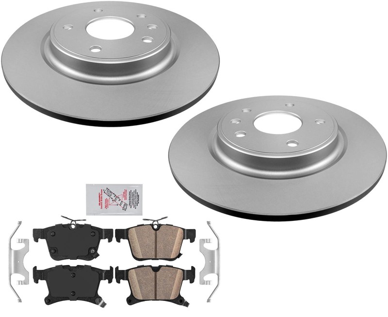 Rear Coated Disc Brake Rotors & Ceramic Pads For Chrysler Pacifica 2017-2024 FWD