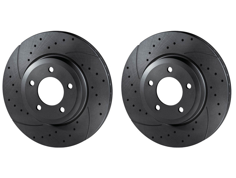 FOR BMW M3 E46 FRONT PERFORMANCE DRILLED & GROOVED BRAKE DISCS PAIR 325mm