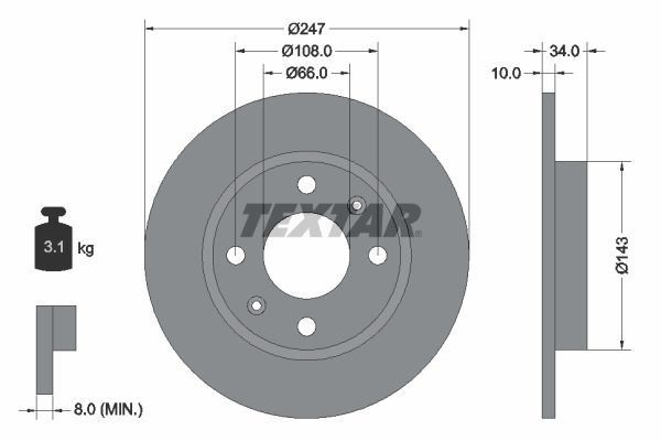 TEXTAR Brake Discs & Pads Front & Rear Braking Service Set Fits Peugeot 106 gallery