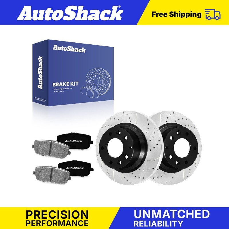 Rear Drilled Slotted Brake Rotors Premium Pads for Mazda, MX-5 Miata 2006-2015