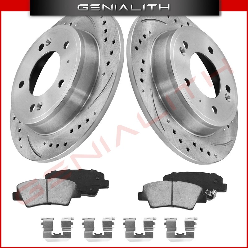 Rear Brake Rotors& Ceramic Brake Pads Kit for Hyundai Elantra 2011-2020 Veloster