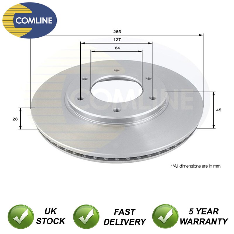 Brake Disc Front Comline Fits Toyota Hiace 1979-2012 Granvia 1995-2004 #1