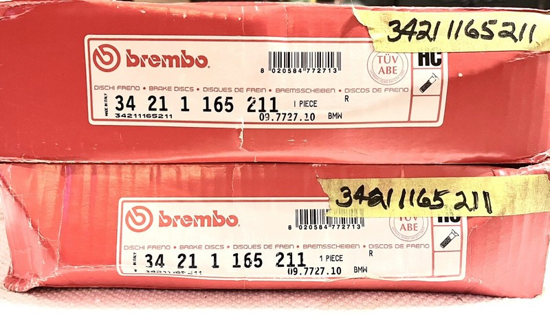 96 - 00 BMW E36 E46 Brake Rotor Set, Rear Left/Right - BREMBO gallery