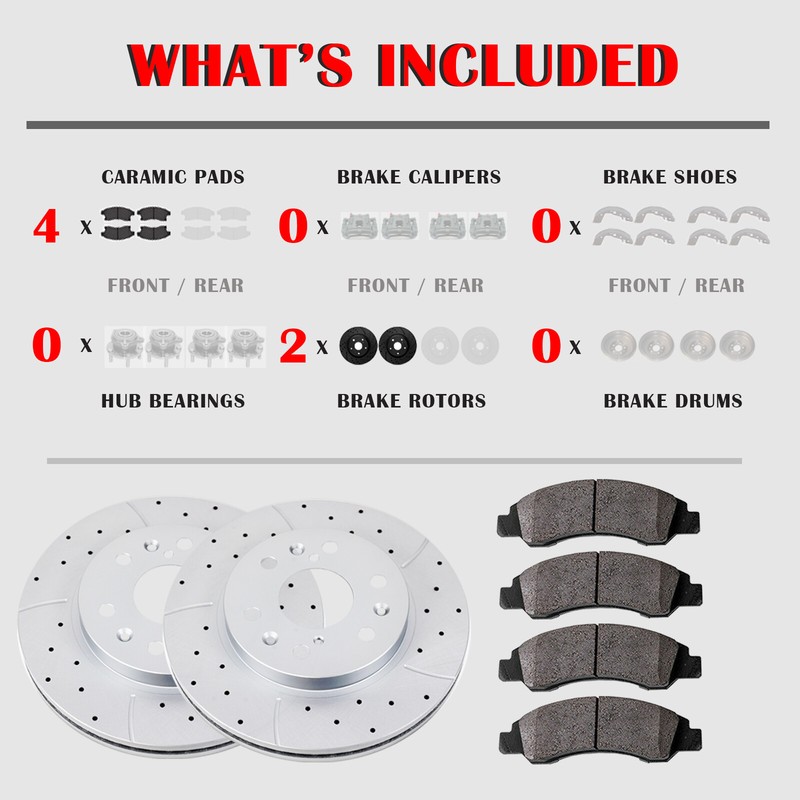 Front Drilled Brake Rotors Pads Kit for Dodge Charger Challenger Chrysler Brakes gallery