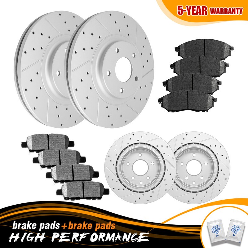 Front Rear Brake Rotors Ceramic Pads for Nissan 370Z Infiniti G35 G37 M35 M45