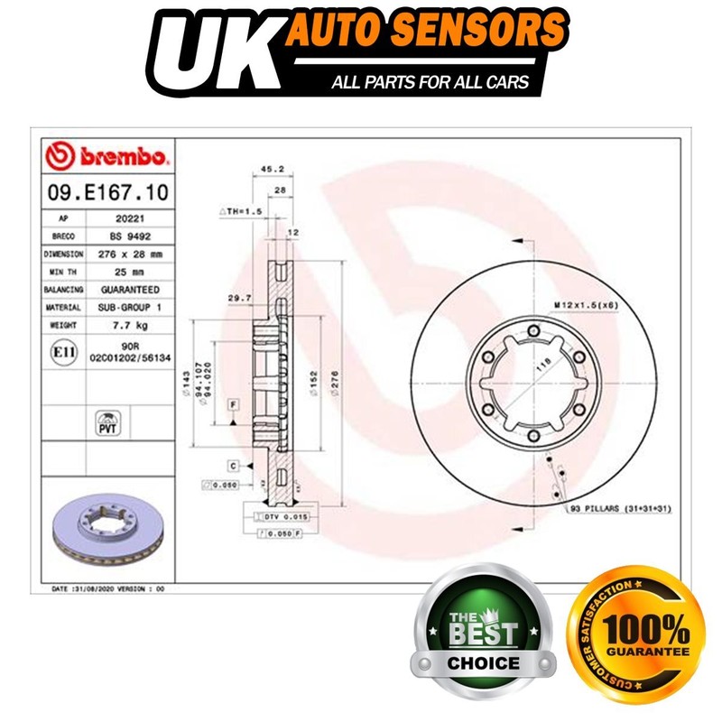 Fits Nissan Cabstar 2006-2013 2.5 D dCi 3.0 Brake Discs Front AST 40206LC60A