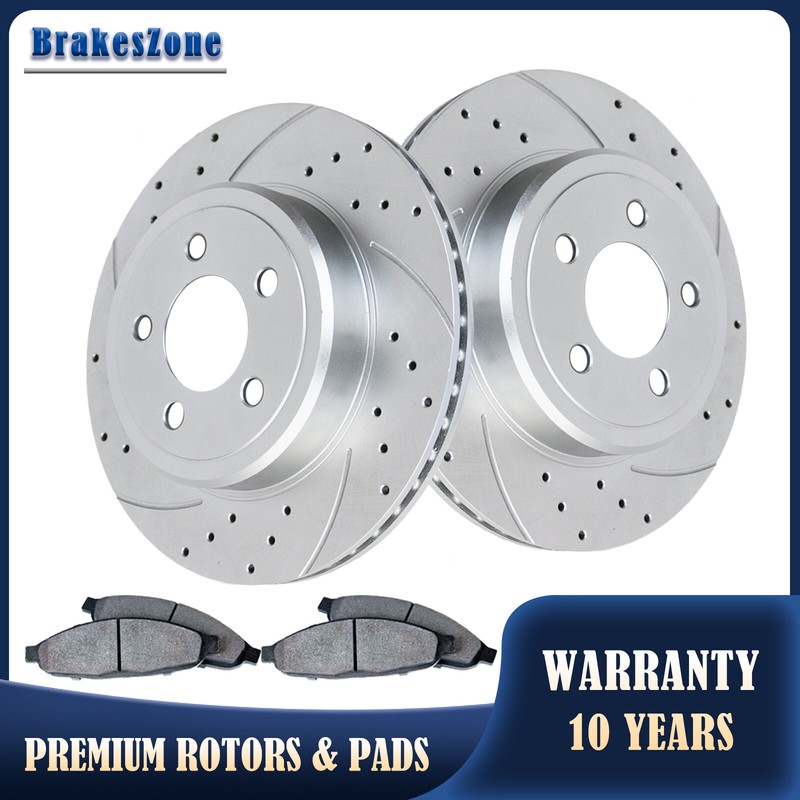 320mm Rear Brake Rotors and Pads fit for Chrysler 300 2005-2020 Slotted Brakes