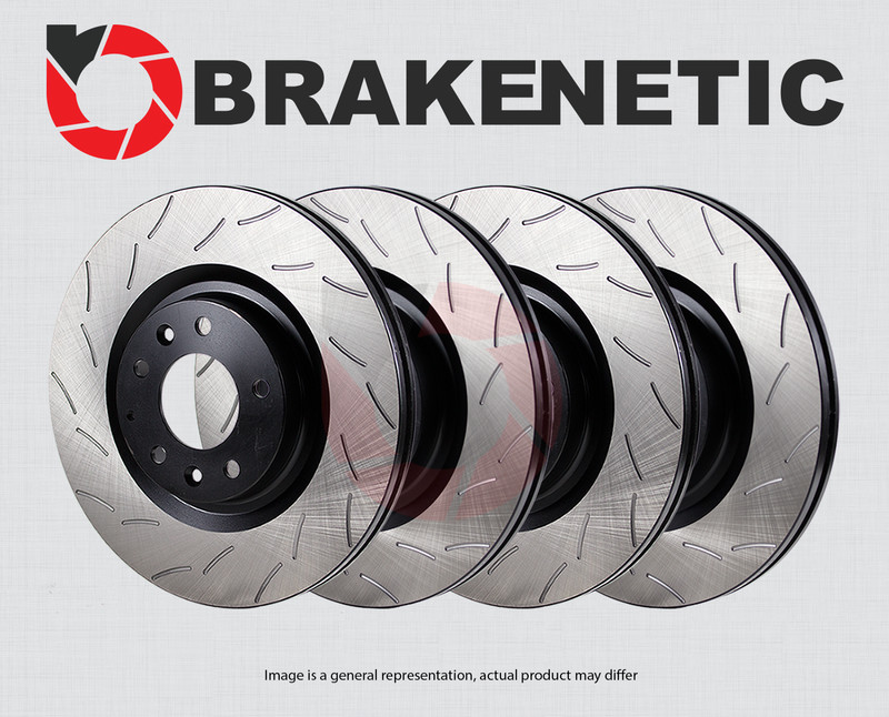 FRONT+REAR BRAKENETIC Premium RS Slotted Brake Disc Rotors BPRS89439