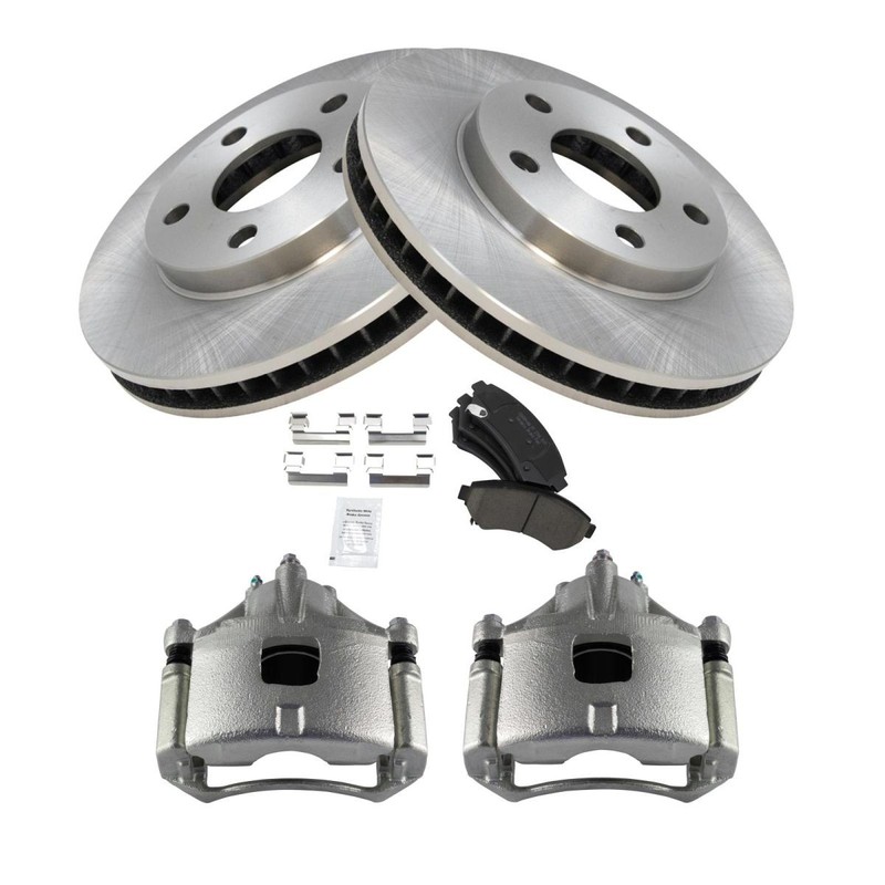 TRQ Front Brake Calipers Ceramic Pads & Rotors Fits 2000-2003 Pontiac Bonneville gallery