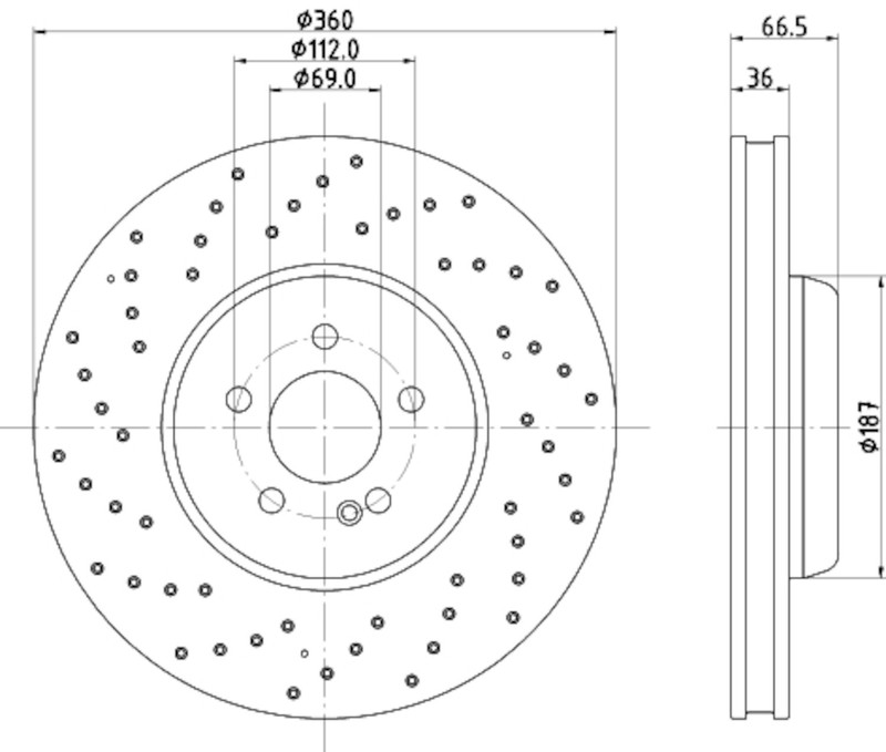 Hella Pagid Front Disc Brake Rotor For Mercedes E300 355134452
