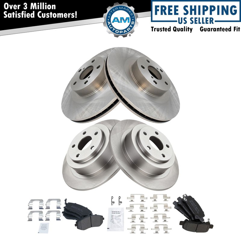 Front & Rear Premium Semi-Metallic Brake Pad & Rotor Set Kit for Subaru
