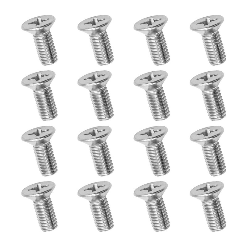 16-Piece Stainless Steel Brake Disc Rotor Screws M6x1 Silver Bolt Kit