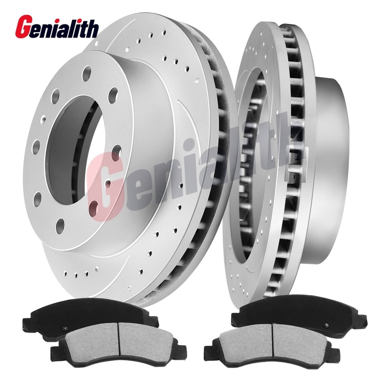 For 2003 – 2008 Dodge Ram 2500 3500 Rear Drilled Brake Rotor Ceramic Brakes Pads