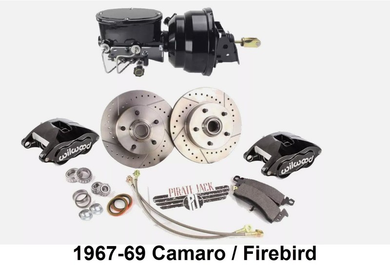 1967-68-69 Camaro Disc Brake Kit, Wilwood Calipers & Black Out Power Booster Kit