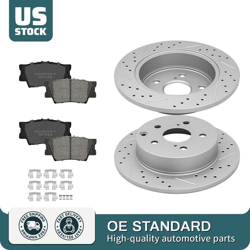11.06 inch Rear Brake Disc Rotors Brake Pads For 10-12 Lexus HS250H Toyota RAV4