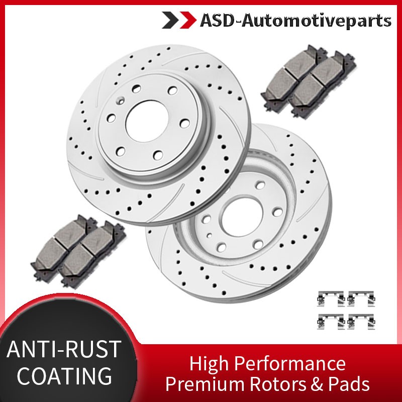 For Buick Enclave Chevy Traverse GMC Acadia Front Drilled Rotors Brake Pads Kits
