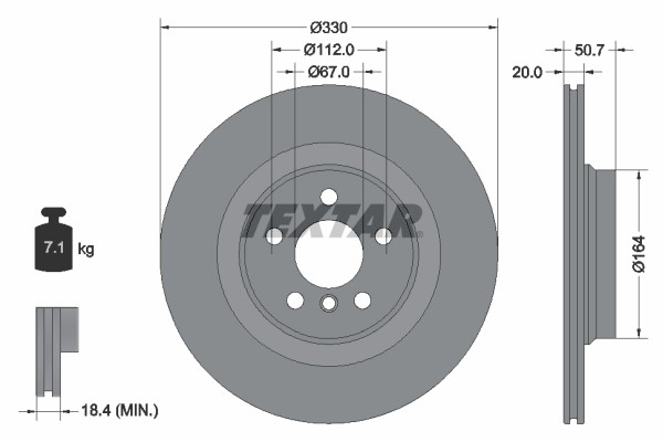 Textar 92306805 Brake Disc for BMW, BMW (Brilliance), Mini gallery
