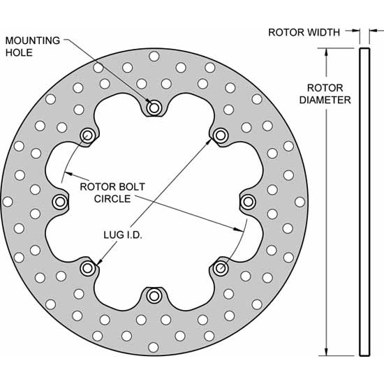 Wilwood 160-0495 Sprint/Mod Drilled Steel Rotor, 12 x .310 - 8 on 7.62 gallery