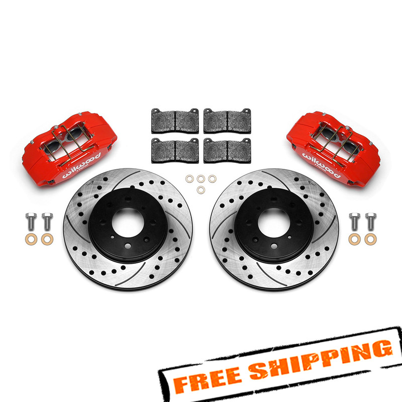 Wilwood 140-12996-DR Drilled and Slotted Rotor Forged Caliper Front Brake Kit