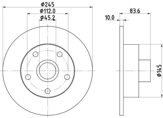 2X Mintex MDC830 Rear Brake Discs 245mm Solid Fits Audi A4