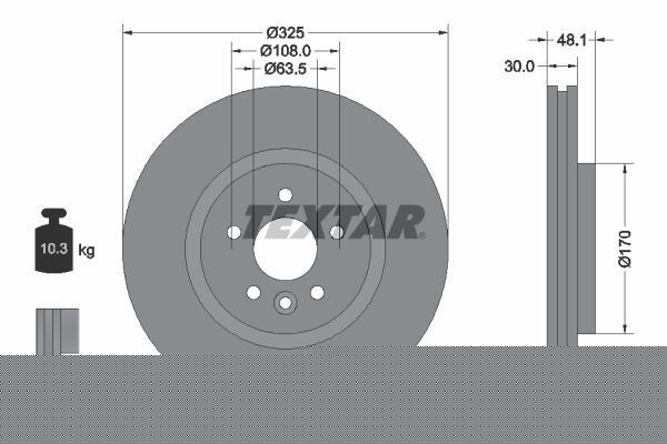2x Brake Discs Set Front Internally Vented For Jaguar Land Rover TEXTAR 92300505 gallery