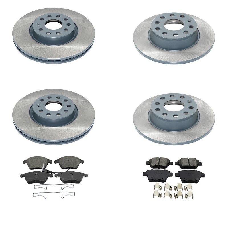 DuraGo Front Rear Rotors Bosch QuietCast Ceramic Brake Pads Kit for Beetle Jetta