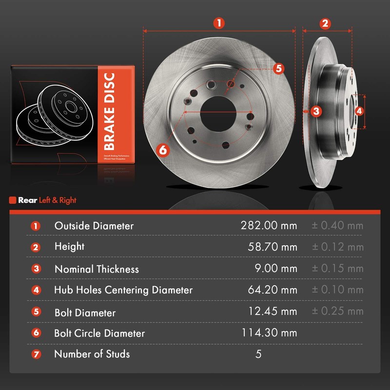 Front & Rear Sides Disc Brake Rotors for Honda Element 2003-2011 L4 2.4L DOHC gallery