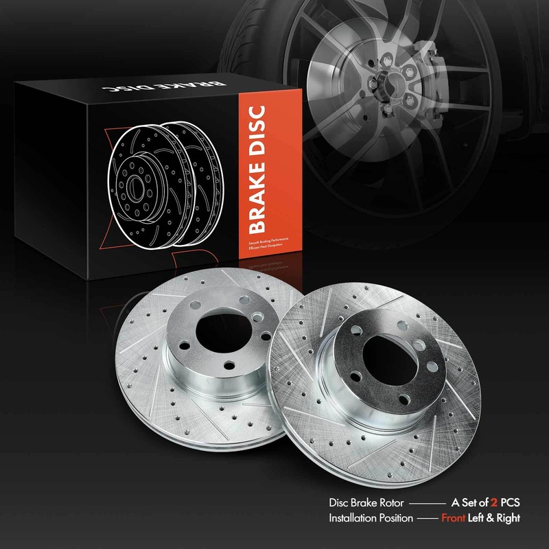 2x Front Drilled Brake Rotor for BMW 228i 230i 320i 323i 328d 328xi 428i 430i X1 gallery