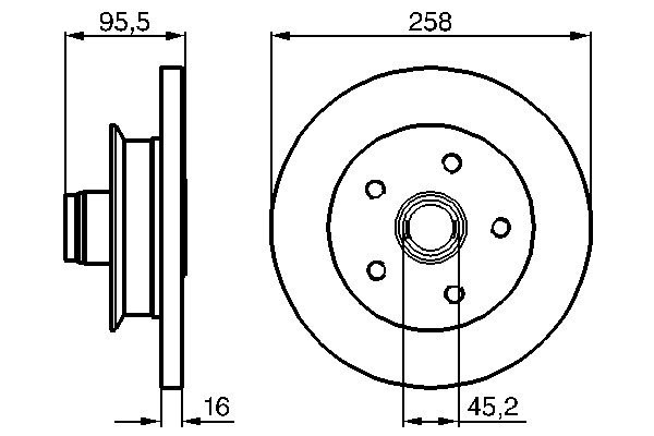 2x Brake Discs Pair Solid fits VW TRANSPORTER Mk3 1.9 Front 82 to 92 257.7mm Set gallery