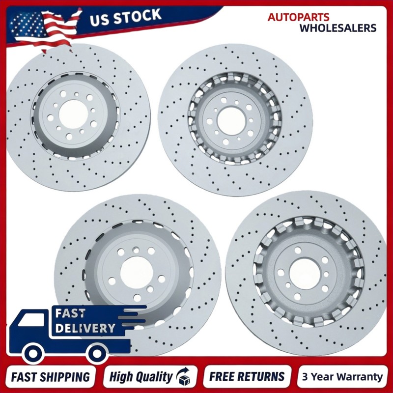 NEW For BMW F06 F10 F12 M5 M6 Front & Rear Vented & Drilled Disc Brake Rotors US