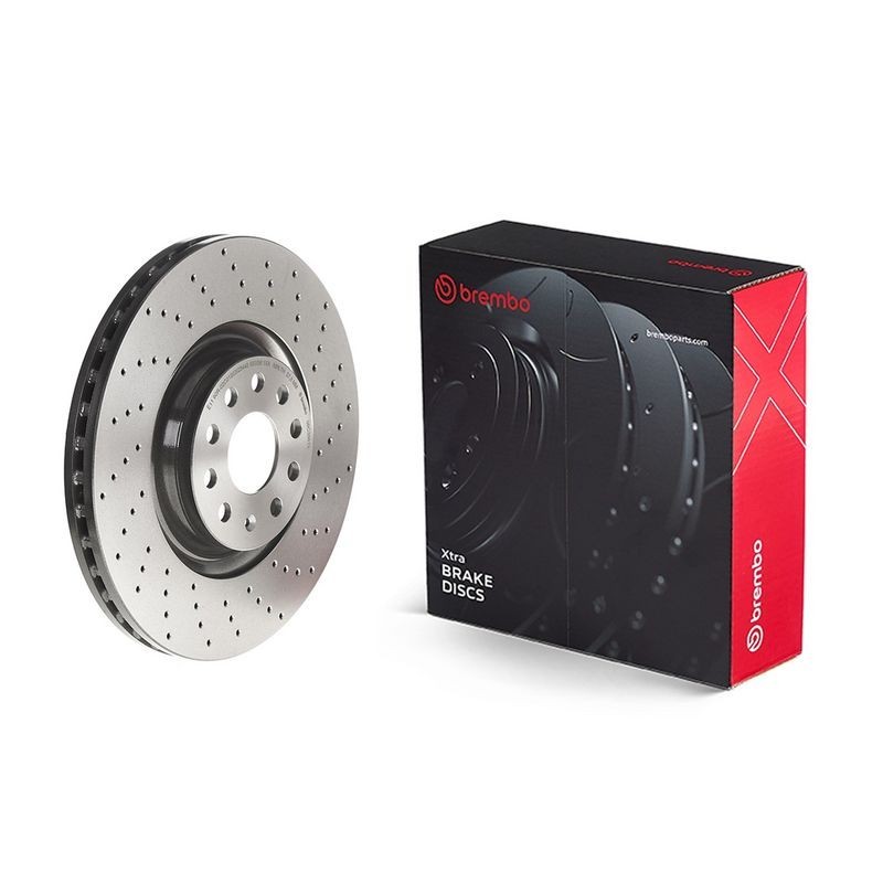 1x Brembo 09.C306.1X Front Drilled / Vented Brake Discs Fits Audi Seat Skoda A3