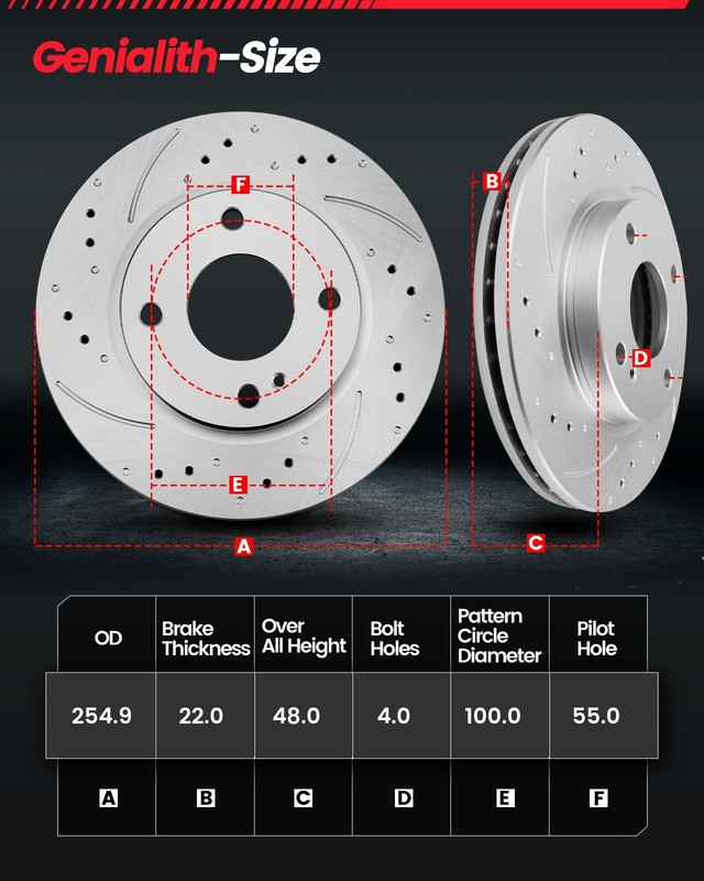 Front Brake Rotors Ceramic Brake Pads for Toyota Corolla Chevy Prizm 1998-2002 gallery