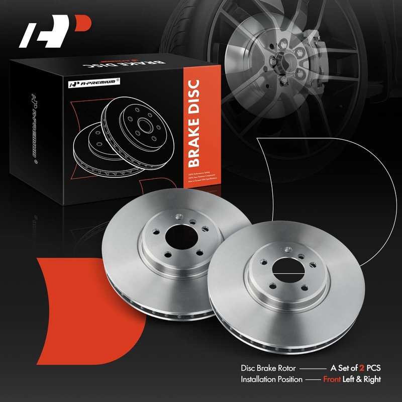 A-Premium Front L & R Vented Disc Brake Rotor for BMW X5 2011-2018 X6 2008-2019 gallery