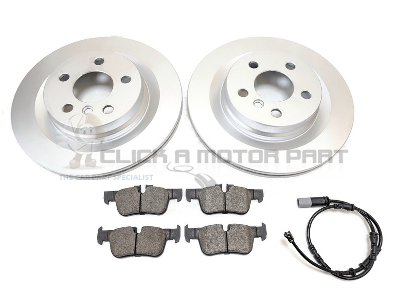 Rear 2 Brake Discs And Pads And Sensor For BMW 1 Series F40 116d 120d (Vented)