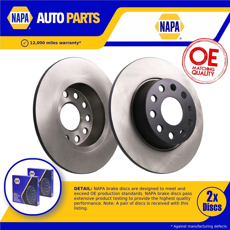 2x Brake Discs Pair Solid Rear 272mm NBD5377 NAPA Set 5Q0615601D 1K0615601AA New