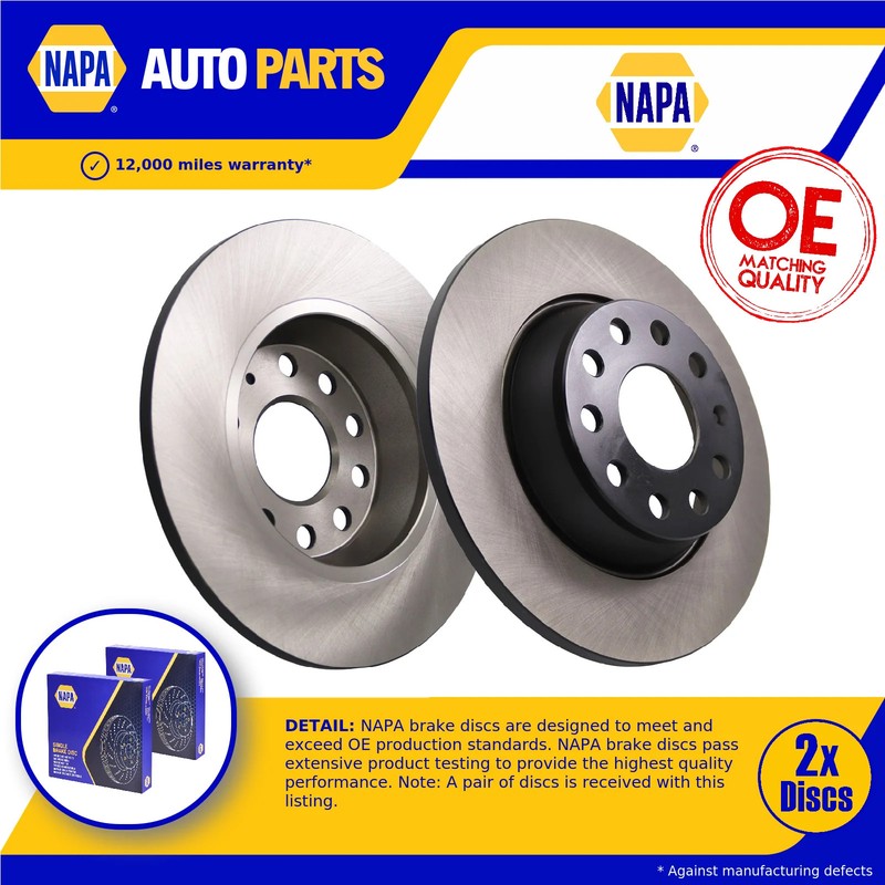 2x Brake Discs Pair Solid fits VW TIGUAN 5N Rear 1.4 2.0 2.0D 07 to 18 282mm Set