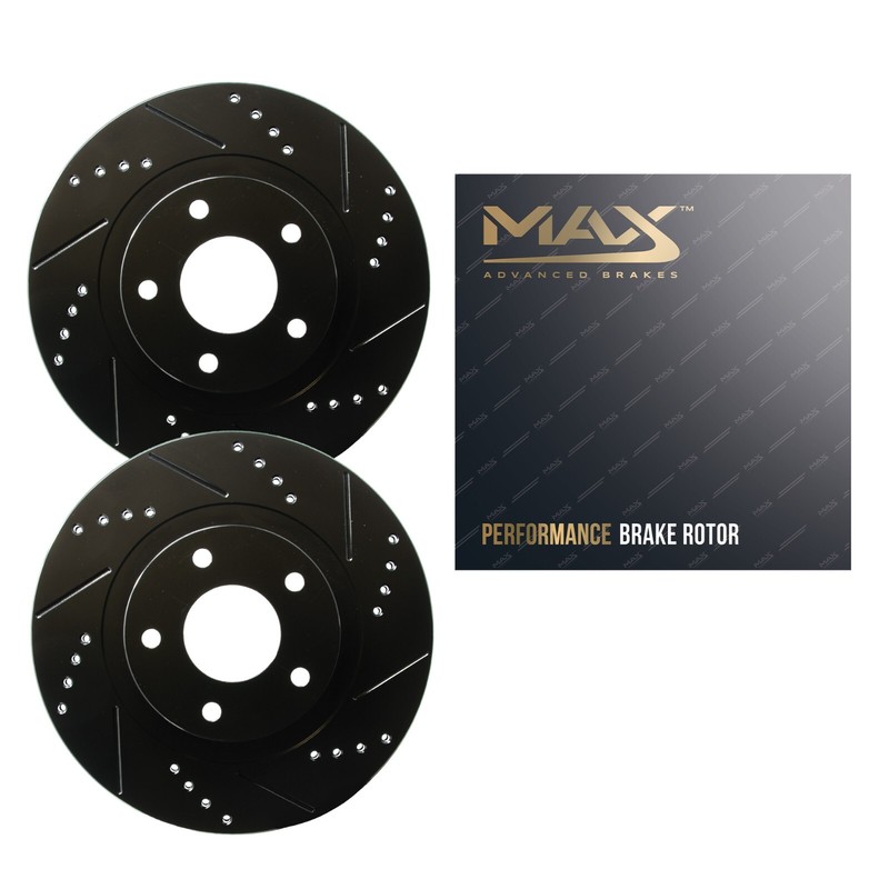 Front Drilled Slotted Rotors for 2003-2020-2023 Toyota FJ Cruiser Tacoma 4Runner