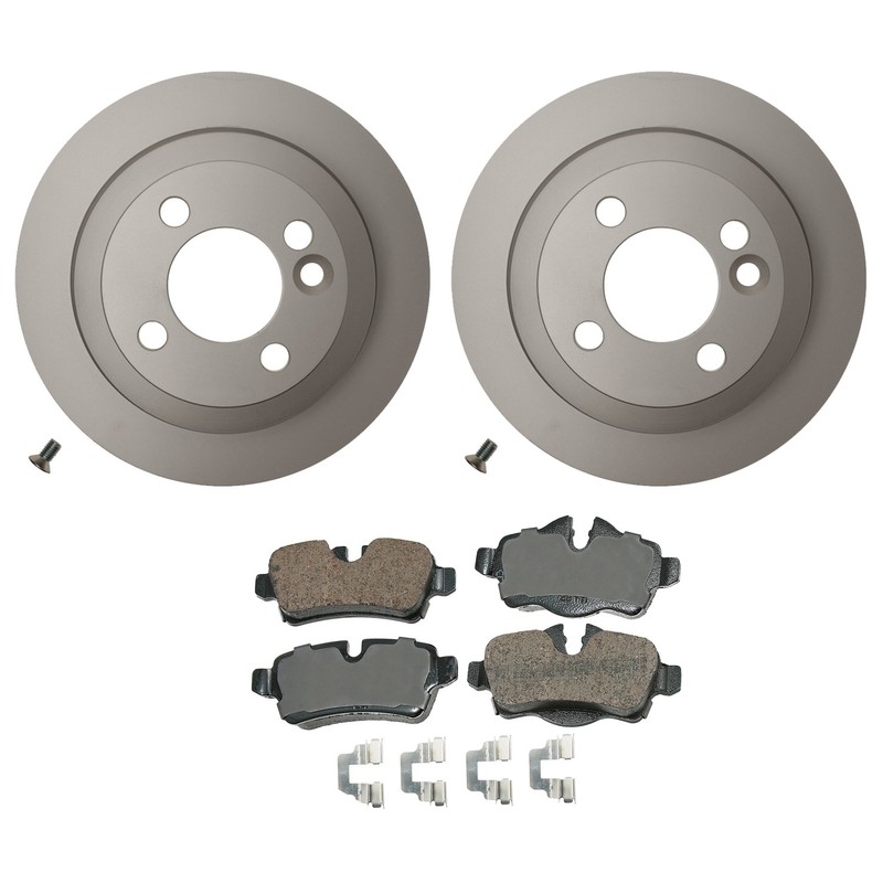 Hella Rear Rotors Akebono EURO Ceramic Disc Brake Pad Kit For R55 R56 R58 Cooper