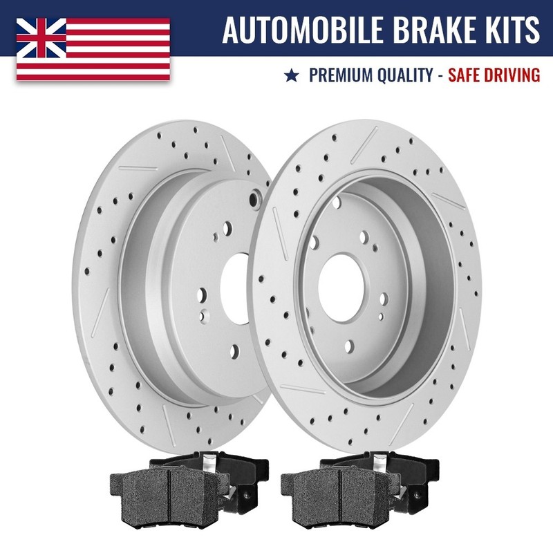 Rear Drilled Brake Rotors Brake Pads for Acura RDX Honda CR-V