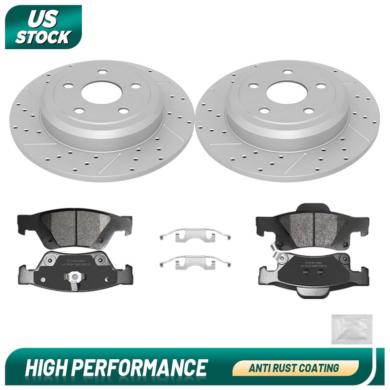 Rear Brake Rotors+Ceramic Pads for Dodge Durango Jeep Grand Cherokee 2011 – 2020