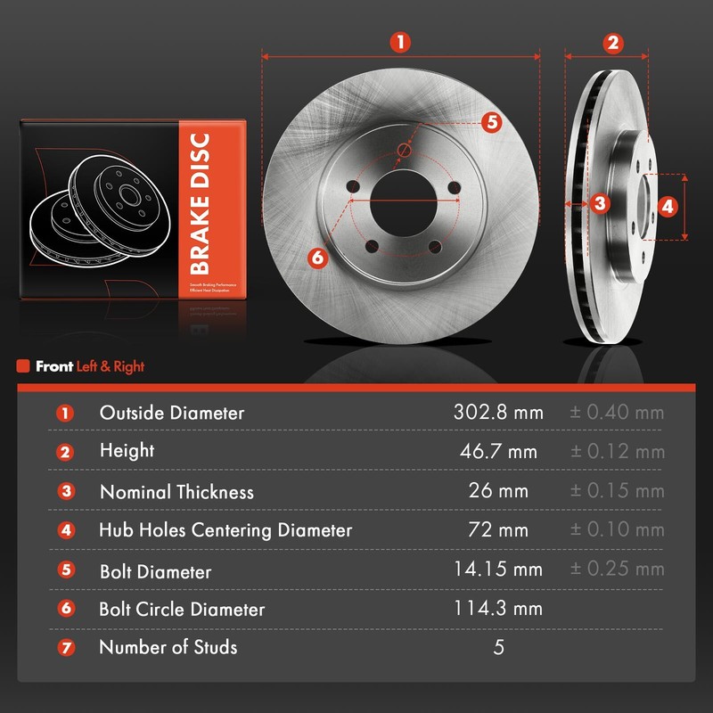 Front Disc Brake Rotors for Ford Escape 2005-2012 Mazda Tribute Mercury Mariner gallery