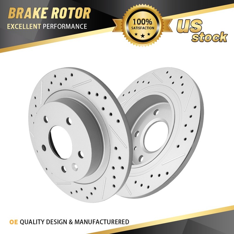 Coated Rear Brake Rotors Pair for GMC Terrain Chevy Malibu 2018-2025 Equinox