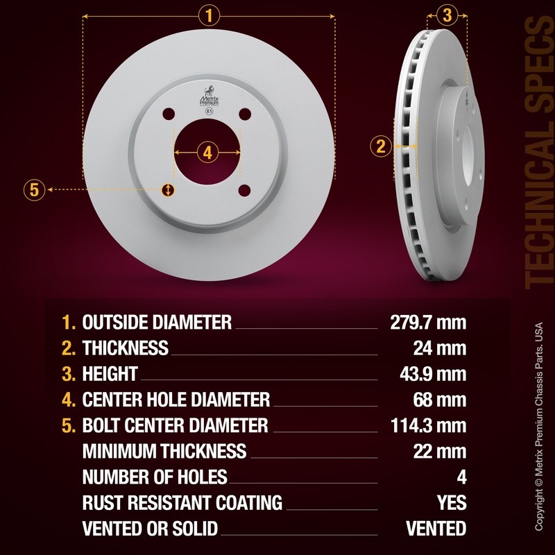 Front Disc Brake Rotor For 09-14 Nissan Cube 07-12 Sentra 07-12 Versa 2 PC gallery