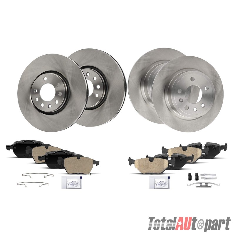 Disc Brake Rotors & Ceramic Brake Pads for Saab 9-5 2000 2001 2005 Front & Rear gallery