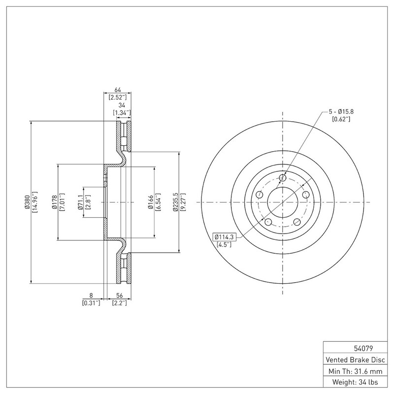 ERE-54079 R1 Concepts Brake Disc Front Driver or Passenger Side Right Left gallery