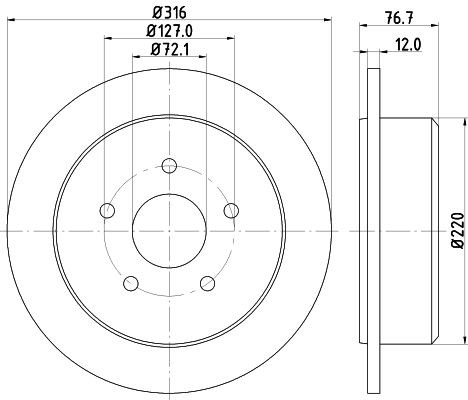 2x Rear Brake Disc Fits Jeep Mintex MDC2297 Outer Ø 316mm Solid 1 Year Warranty gallery