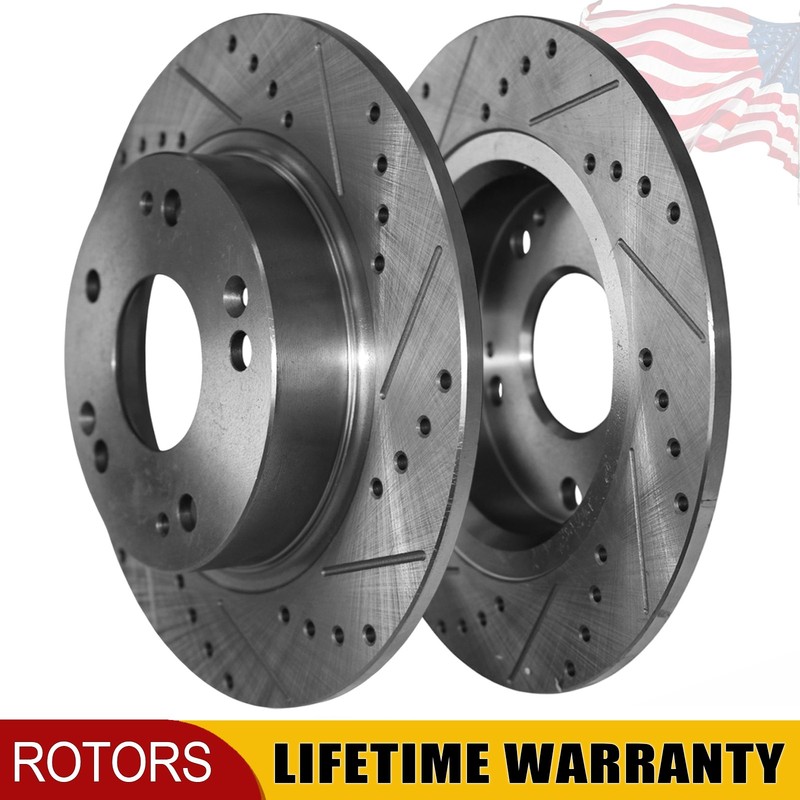 260mm Rear Drilled and Slotted Disc Brake Rotors for Acura CSX ILX Honda Civic
